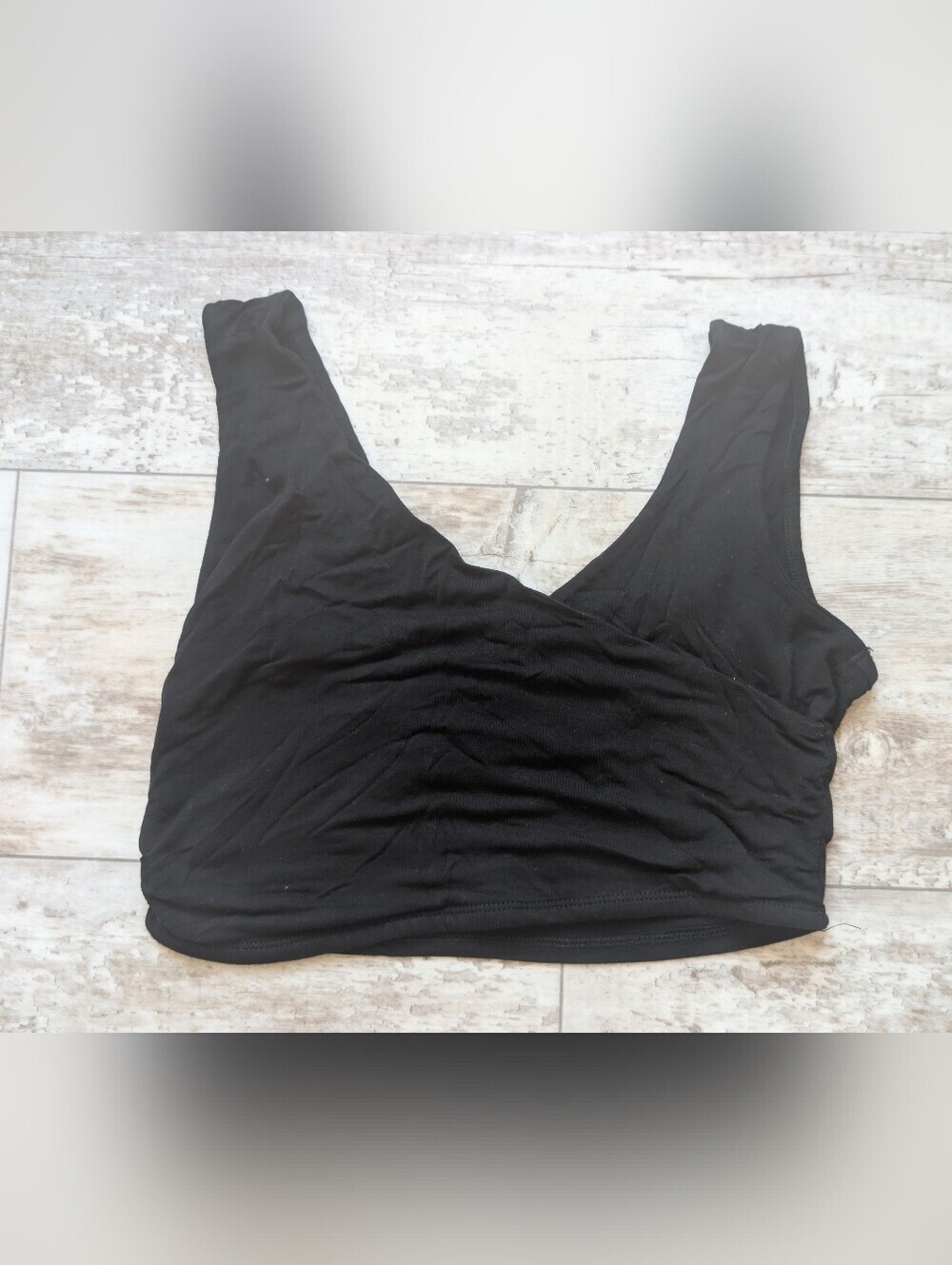 Fashion Nova Black V-Neck Crop Tank Top